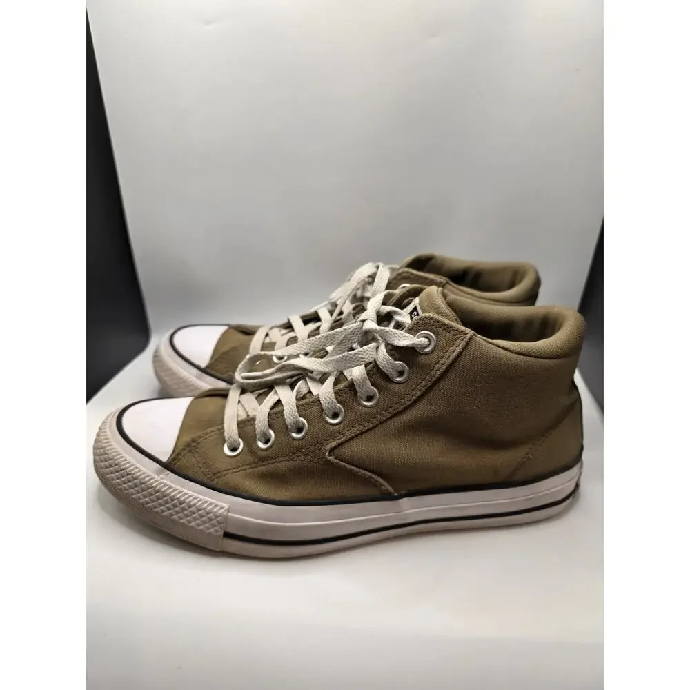Converse Chuck Taylor All Star Mid Tan Canvas Sneakers Mens 9.5 Classic Lace Up